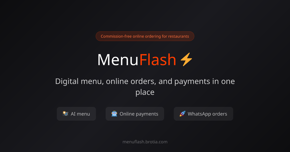 MenuFlash — Commission-Free Online Orders for Restaurants